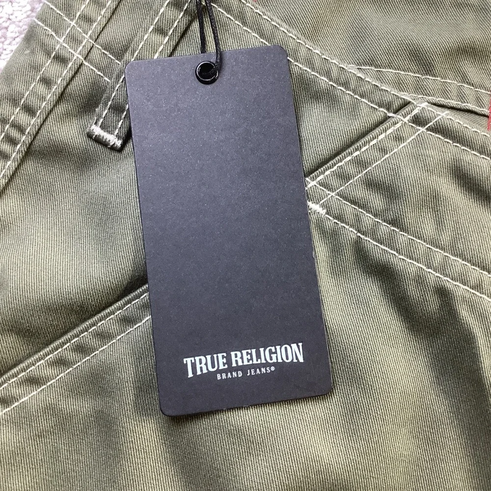 True Religion Mens Kalamata Green Cargo SN Pants HS Outline Size 36 x 32 NWT